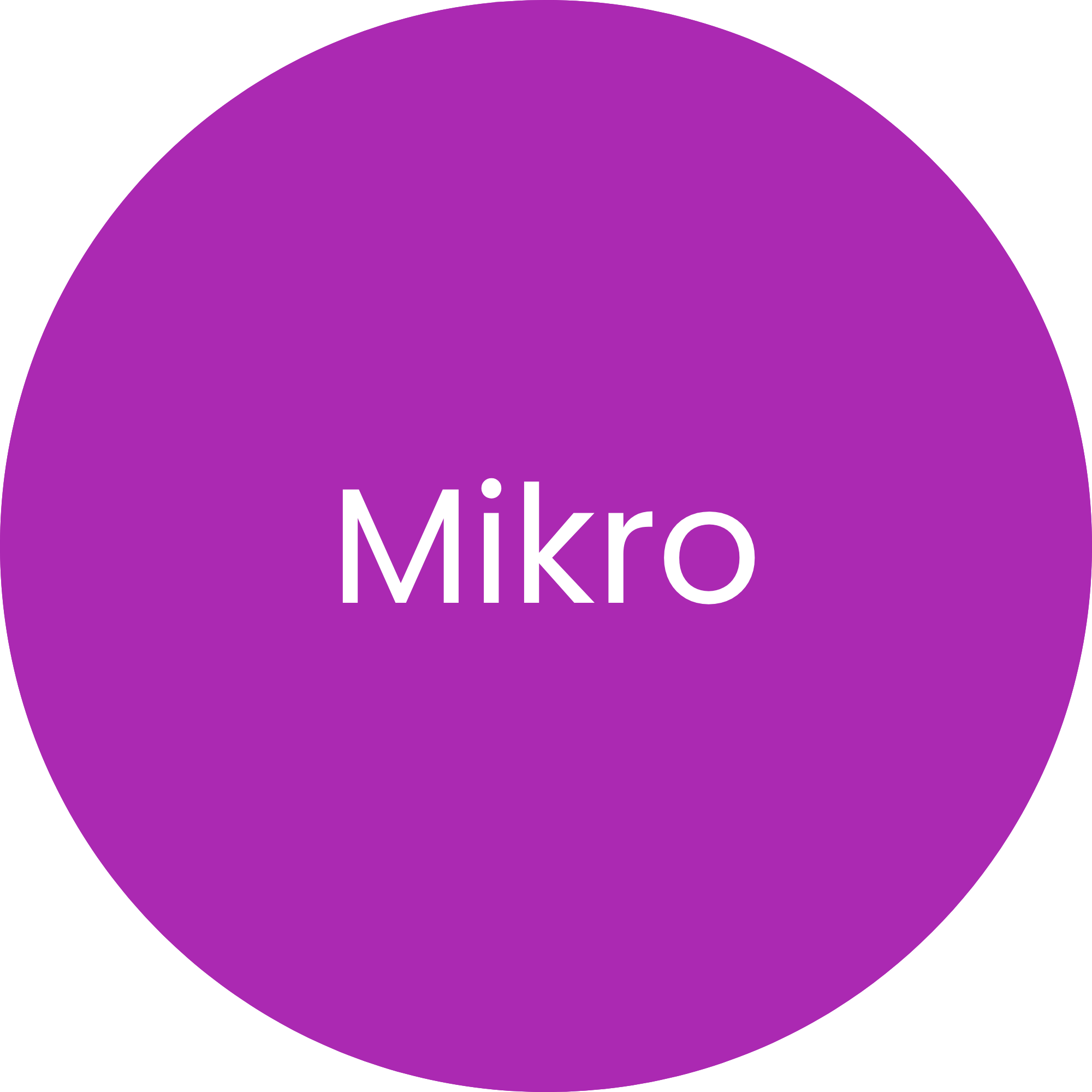 Purple Circle with text "Mikro"